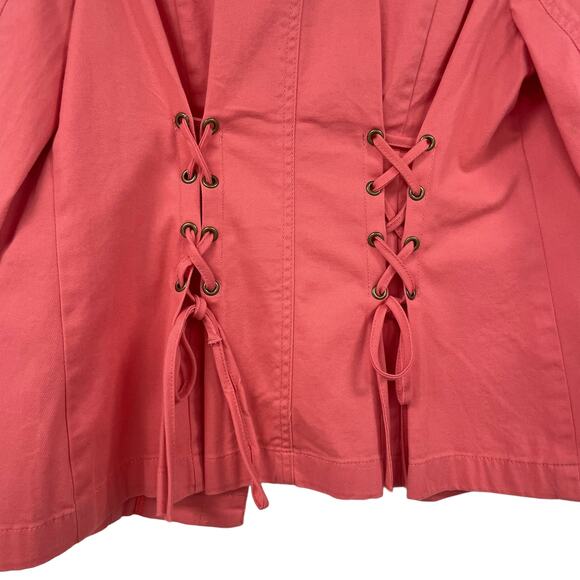 Talbots Button Front Coral Utility Jacket Womens Petite XS - Picture 8 of 8